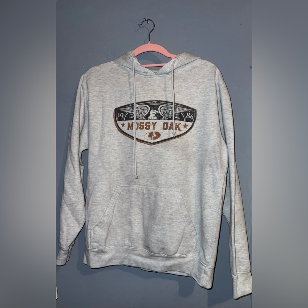 Mossy Oak Light Gray Hoodie Unisex